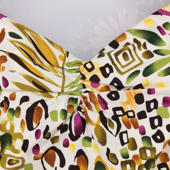 Vintage 90s Talbots Hawaiian Leaf Print Cotton Sundress Size 12 - Picture 6 of 12